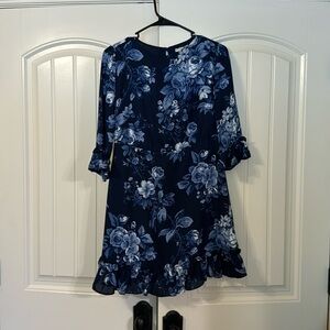 Blue floral mini dress